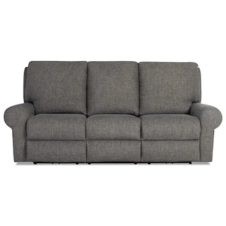 Casual Tailored Power Reclining Sofa with Power Headrest/Lumbar and XMS Massage with Heat